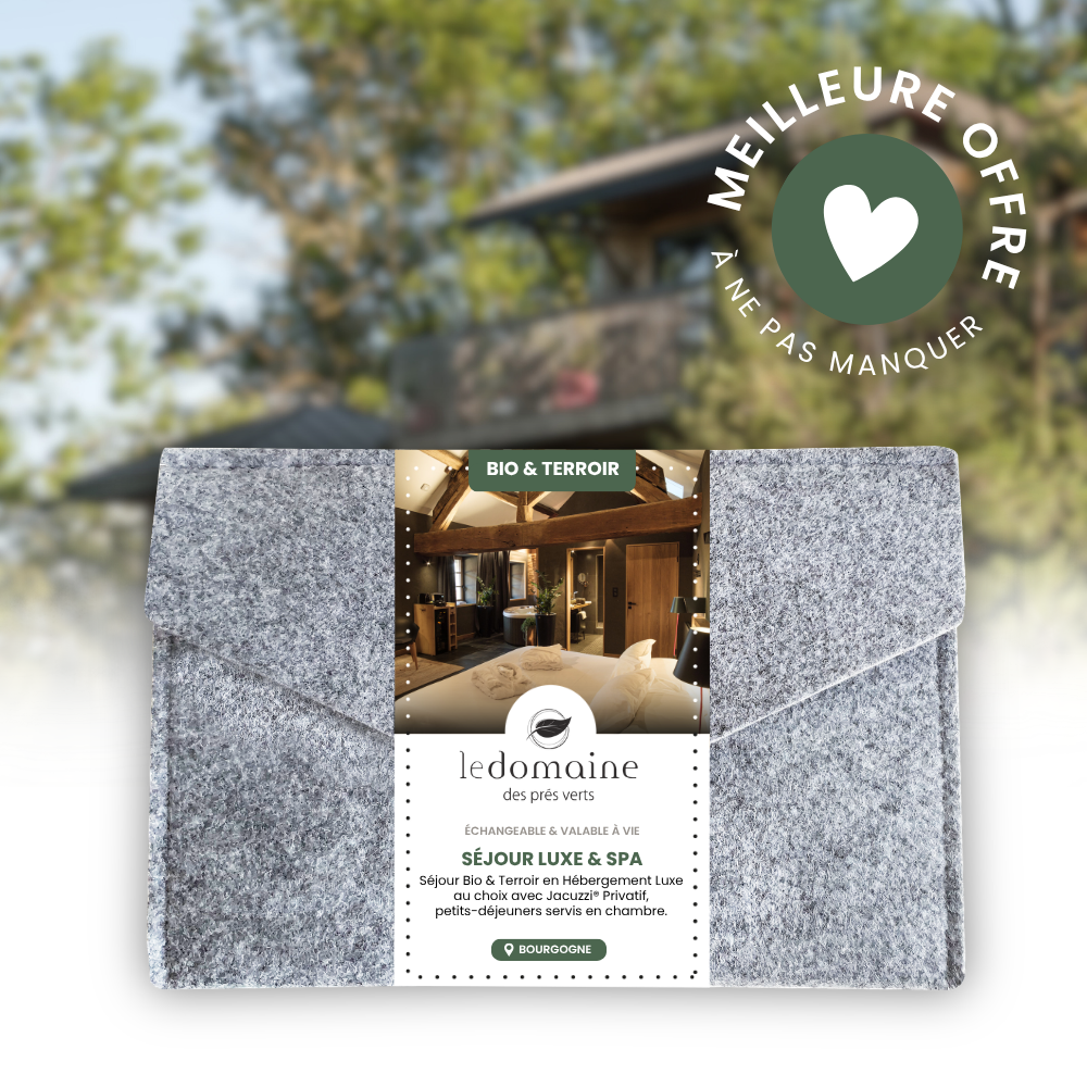 Coffret Cadeau • Séjour Bio & Terroir [1 NUIT • SEMAINE] • Hébergement Luxe au Choix avec Jacuzzi® Privatif